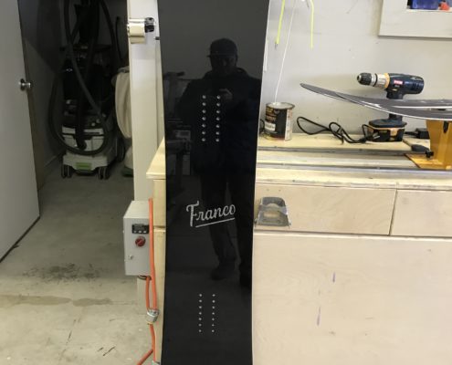 166 Twin Pin, Composite Ebony with Franco Inlay for Johnny D