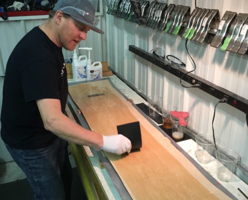Shaping Franco snowboard